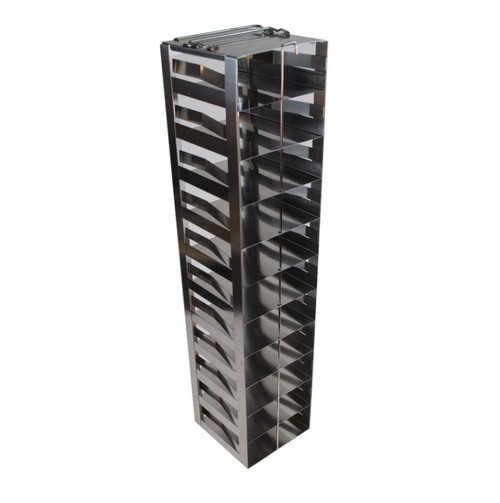 vertical freezer rack with spring locking clip for chest freezers holds 2 boxes 