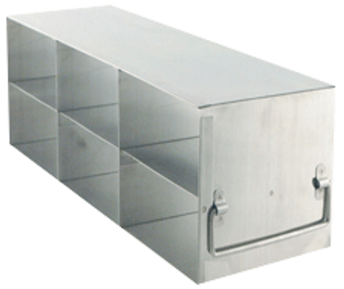 [A-FR-3-6] stainless steel laboratory freezer rack for 3 inch cryo boxes 6 boxes in a three deep by two high configuration 