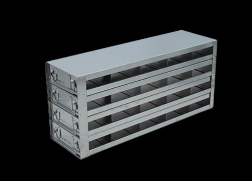 [FR-DRW-DWP-54] stainless steel laboratory freezer drawer rack for 20 deep well plates 4 x 5 