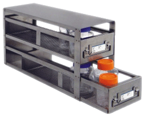 [FR-A-BOT2DRW-S] stainless steel laboratory freezer rack drawer for storage bottles 2 drawer short 