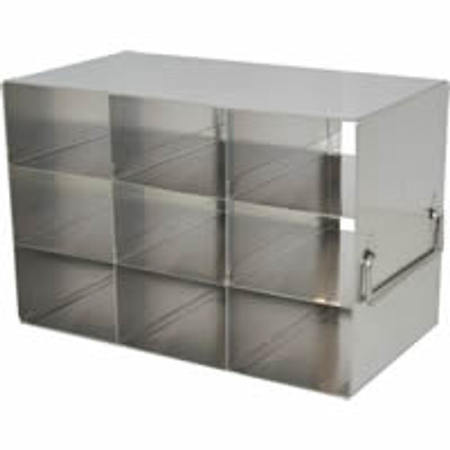 [FR-2-12-50] laboratory freezer rack for 50 place hinged lid plastic cryo boxes three 12 boxes 